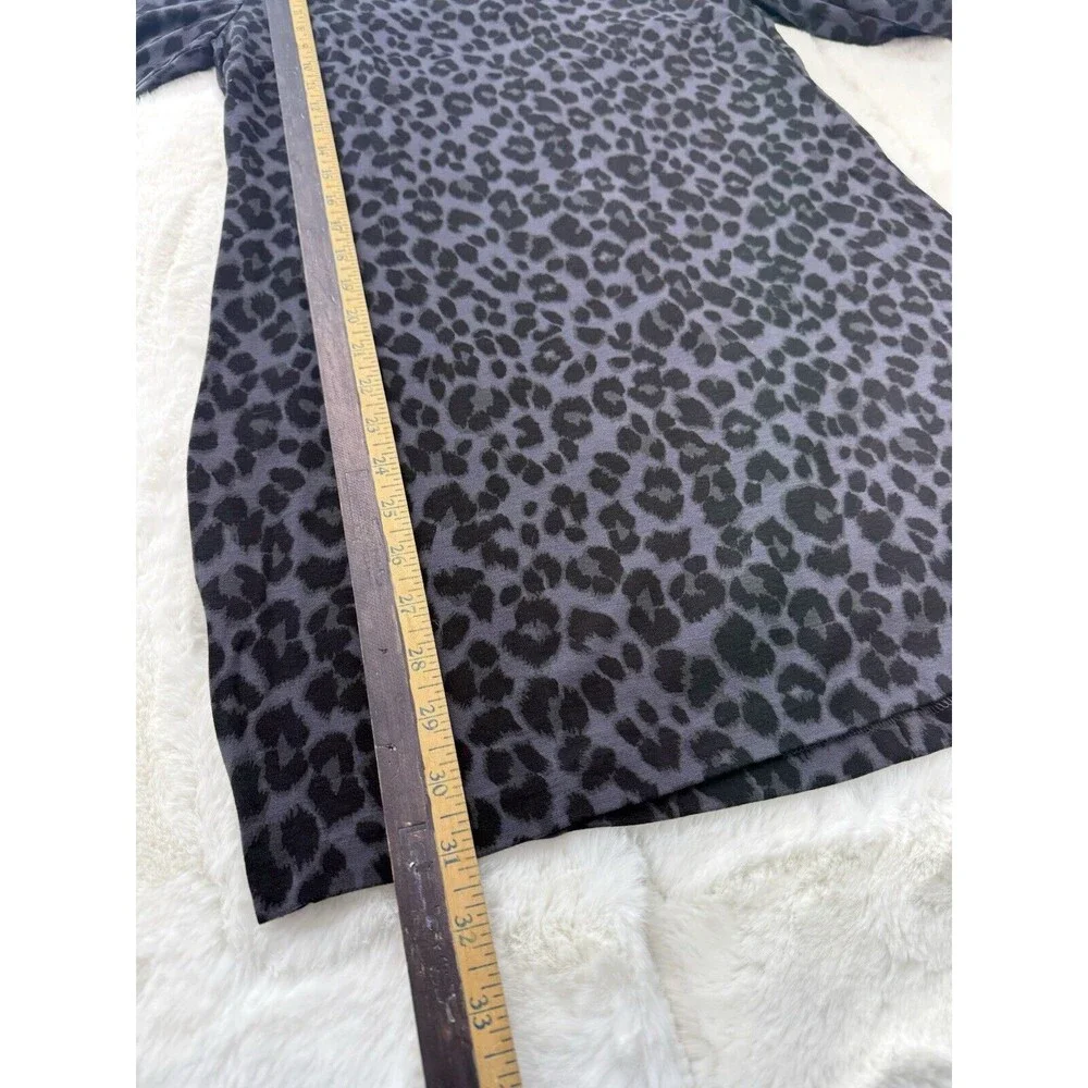 Old Navy Womens Dress Small Gray Black Leopard Print Long Sleeve Bell Cu… - Picture 7 of 10